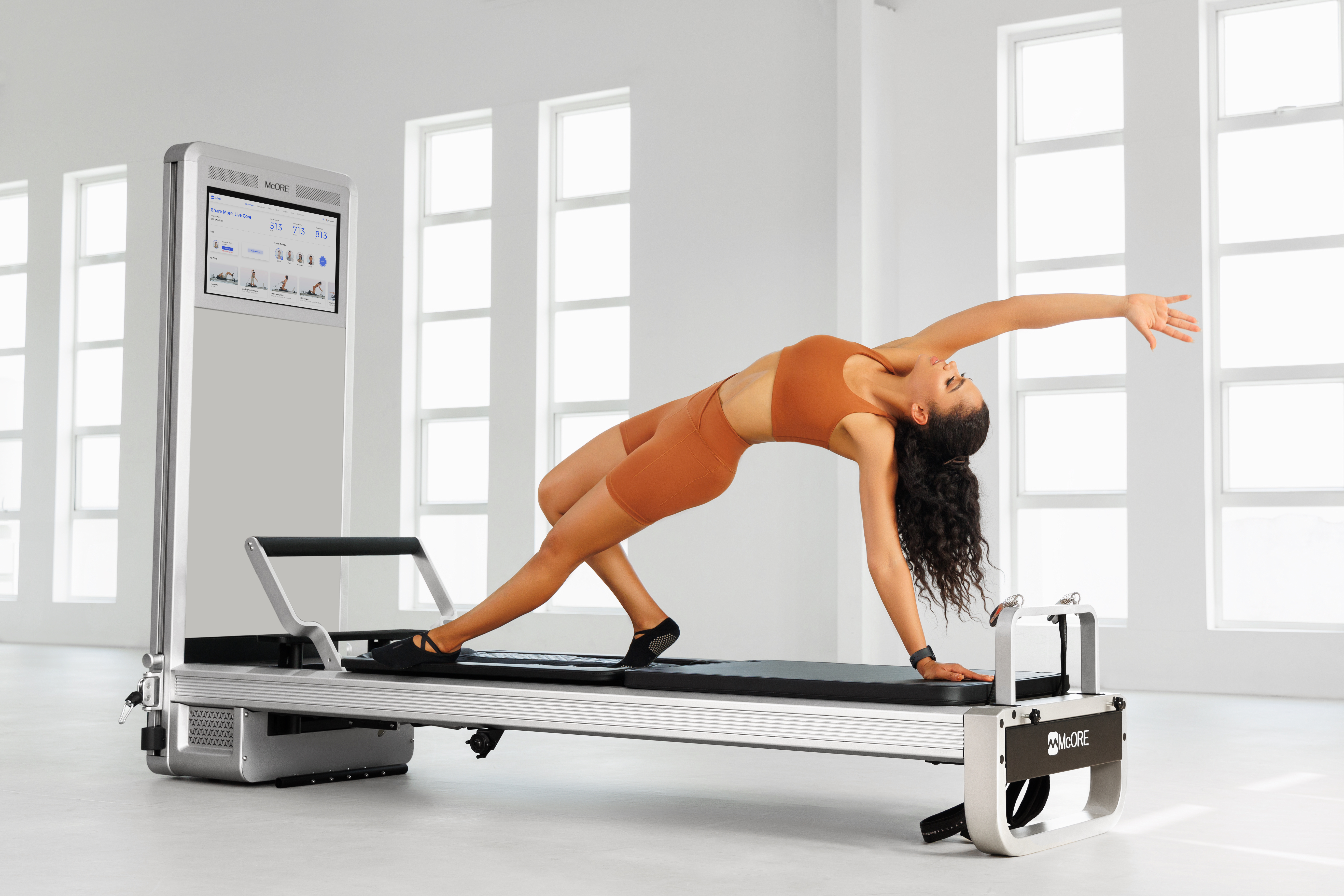 Modern Pilates studio with reformer machines